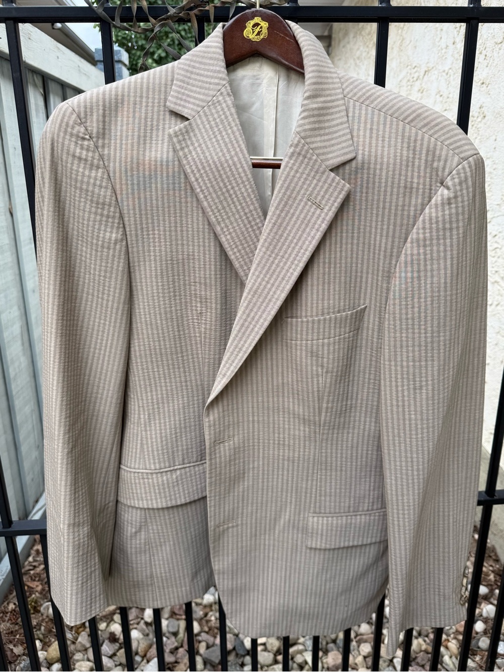 Hugo Boss Grey/Beige Pinstripe Blazer